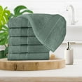 thumbnail image 2 of MALLONI HOME Ultra Soft 6-Piece Hand Towel Set 16x28 - 100% Ringspun Cotton - Durable & Highly Absorbent Hand Towels - Ideal for use in Bathroom, Kitchen, Gym, Spa & General Cleaning - Jade, 2 of 6