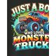 thumbnail image 3 of Camiseta negra juvenil "Just A Boy Who Loves Monster Trucks" de Actflash - 100 % algodón, cuello redondo informal, manga corta con estampado de camión de dibujos animados a todo color, perfecta para, 3 of 7
