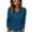 864#Dark Blue, variant on Women's Soft V Neck Long Sleeve Fall Casual Regular Fit Sweater Tops