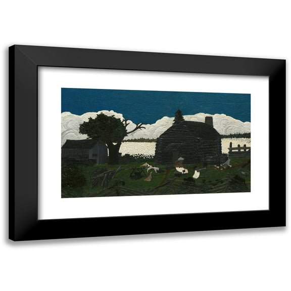 Horace Pippin 14x10 Black Modern Framed Museum Art Print Titled - Cabin in the Cotton (C. 1931-1937)