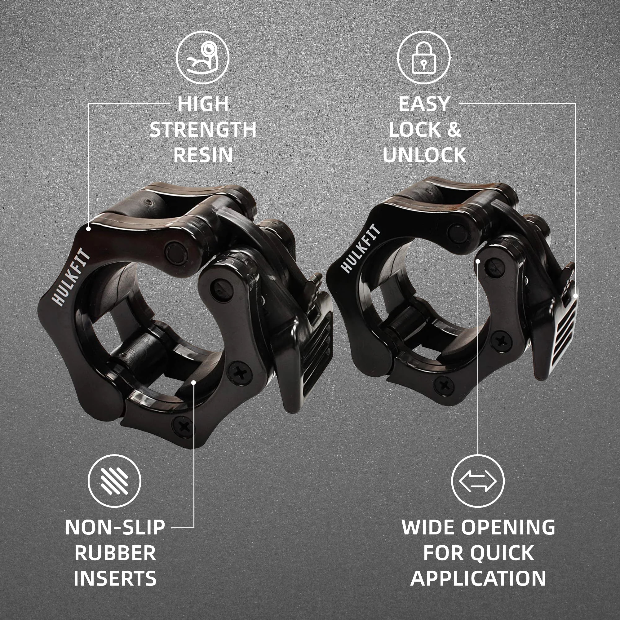 FlexWave 2 Pack Olympic Barbell Spring Clips
