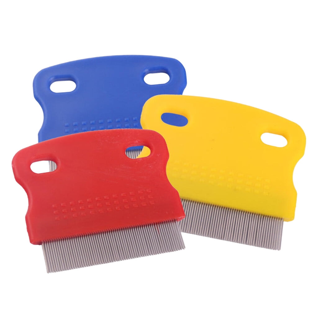 Pet comb 2Pcs Pet Comb Stainless Steel Toothed Grooming Cleaning Hair