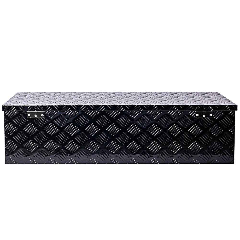 39 Inch Tool Box, Aluminum 5 Bar Tread Pattern Toolboxes with Lockable Design, Heavy Duty Tool Box with Air Strut, Storage Tools Organizer with Side Handle, Waterproof Storage Toolbox