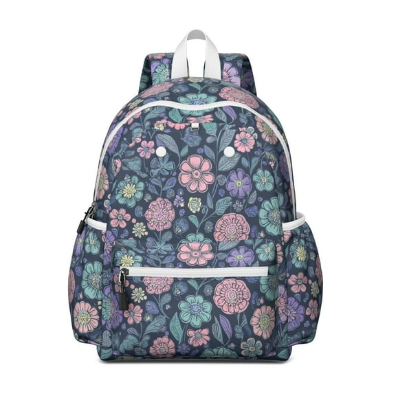 Pioneer Flower Backpack for School,Cute School Bag,Schoolbag with Adjustable Shoulder Straps & Padded Back,13.4"x11"x4.7"