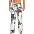 thumbnail image 2 of Kdxio Dinosaur on Excavator2 Print Men's Sleep Pajama Pant Lounge Pants with Pockets, 2 of 8