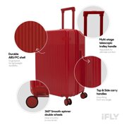 iFLY Transit 28 Expandable Hardside Spinner Large Checked Luggage, Red