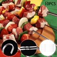 thumbnail image 3 of Acero inoxidable BBQ Skewers Set 10 Pack Pinchos de metal para la parrilla Agujas perfectamente a la parrilla Kabobs y Kebabs, 3 of 8