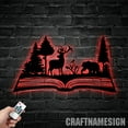 thumbnail image 2 of Craftnamesign Animal Forest Book Metal Wall Art LED Light, Adventure Book Sign, Book Wall Art, 2 of 5