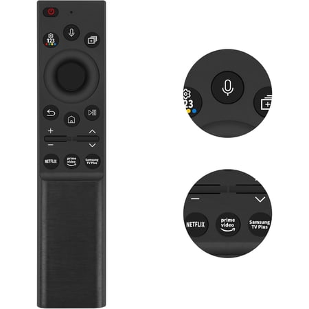 Universal Replacement Voice Remote for All Samsung Smart TV with Voice Function, Compatible with Smart Crystal Curved Frame UHD Neo TVs,with Prime Video,Samsung TV Plus Buttons.