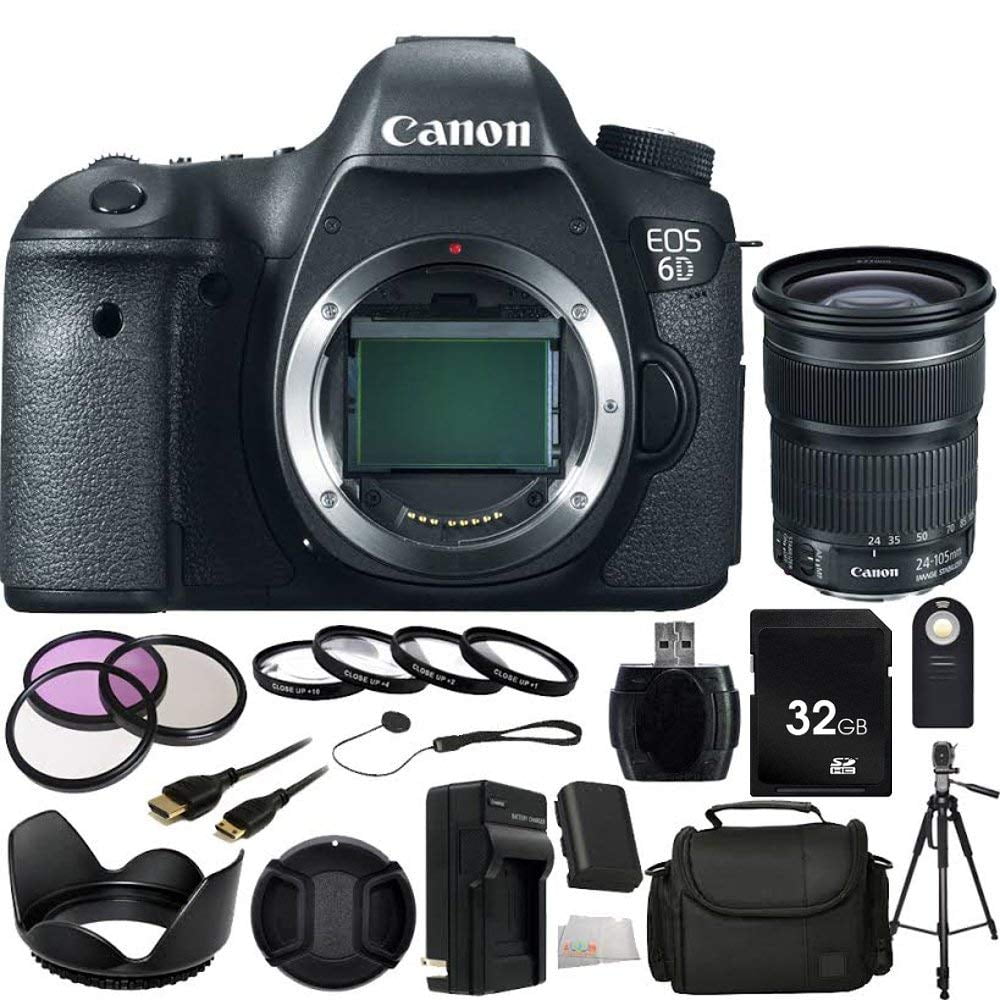 Canon EOS 6D DSLR Camera & EF 24105mm f/3.55.6 IS STM Lens 32GB