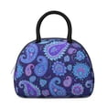thumbnail image 2 of Paisley and Floral Blue Pattern Insulated Lunch Bag,Leakproof Large Capacity Lunch Box for Work,Picnic or Travel,11.4 X 6.7 X 8.3 Inches, 2 of 6