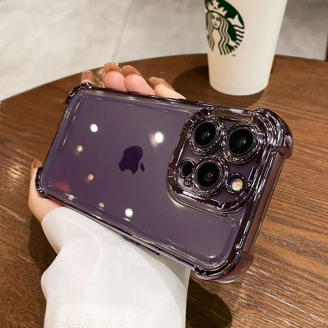 Luxury Electroplate Transparent Phone Case For iPhone 14 13 12 11 Pro Max Bumper Shockproof Clear Cases Cover