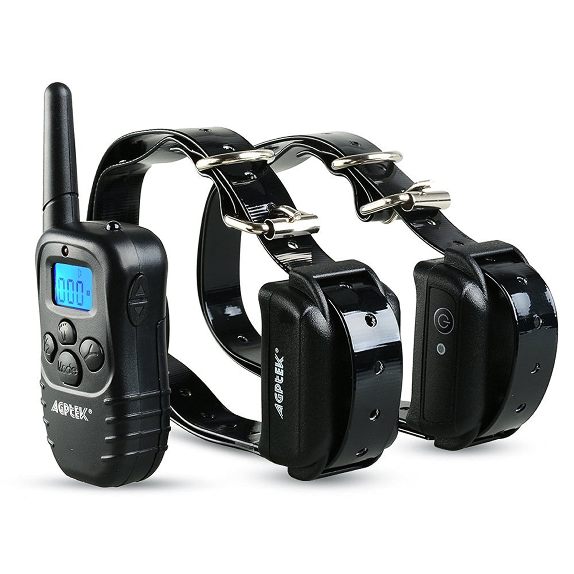 AGPtek Rechargeable Waterproof 2 Dog Training Collar 100 Level Shock