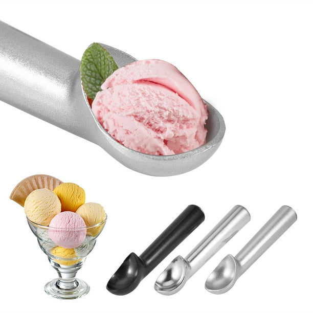 WALFRONT Cuillère à Crème Glacée Antiadhésive, Cuillère à Crème Glacée en Métal, 3 Types de Cuillère à Crème Glacée Antiadhésive en Métal Portable Outil de Cuisine Nouveau