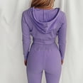 thumbnail image 4 of Mujeres con cuello en V Manga larga Tops Pantalones largos Dos piezas Conjunto sólido Traje casual Wmkox8yi bvn3073, 4 of 7