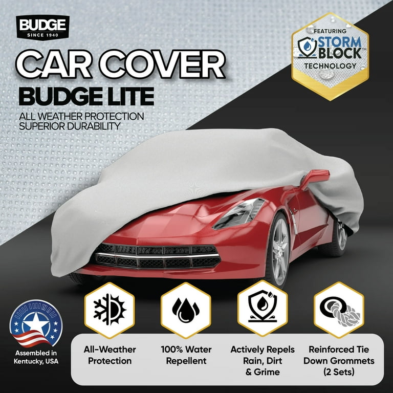 Coverado All Weather Car Cover With Locking Cable - Waterproof, UV Protection For Coupe/Sport Cars, Rain & Snow Proof - Universal Fit 167-172 Inch