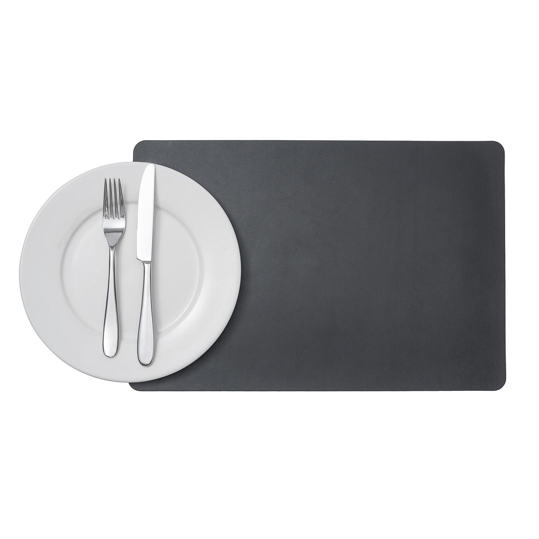 Rectangle Black Vinyl Placemat Embossed 17 3/4" x 12" 6 count box