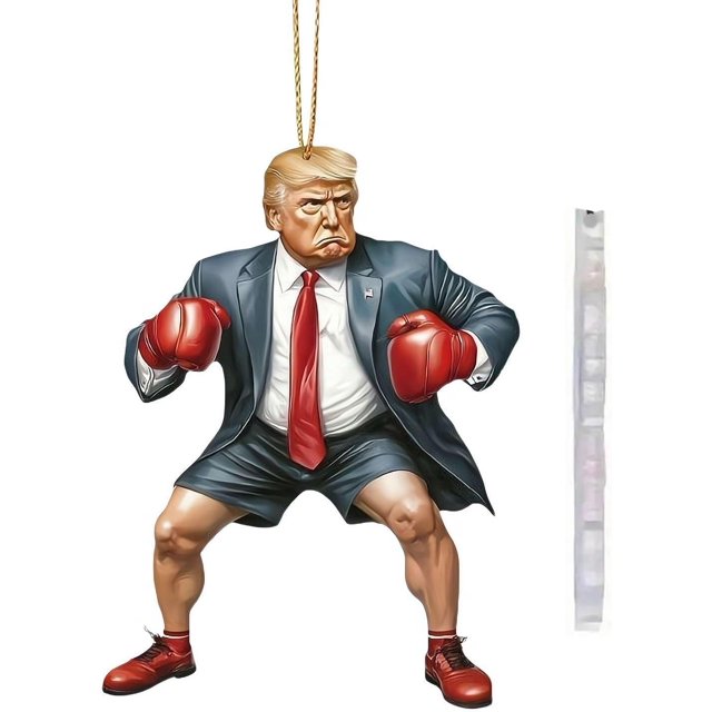 Funny Donald Christmas Ornaments 2024,Christmas Donald Ornaments 2024,2D Acrylic Donald Pendant for Car Rear View Mirror,Donald Ornaments for Christmas Tree,Gift for Donald Supporters