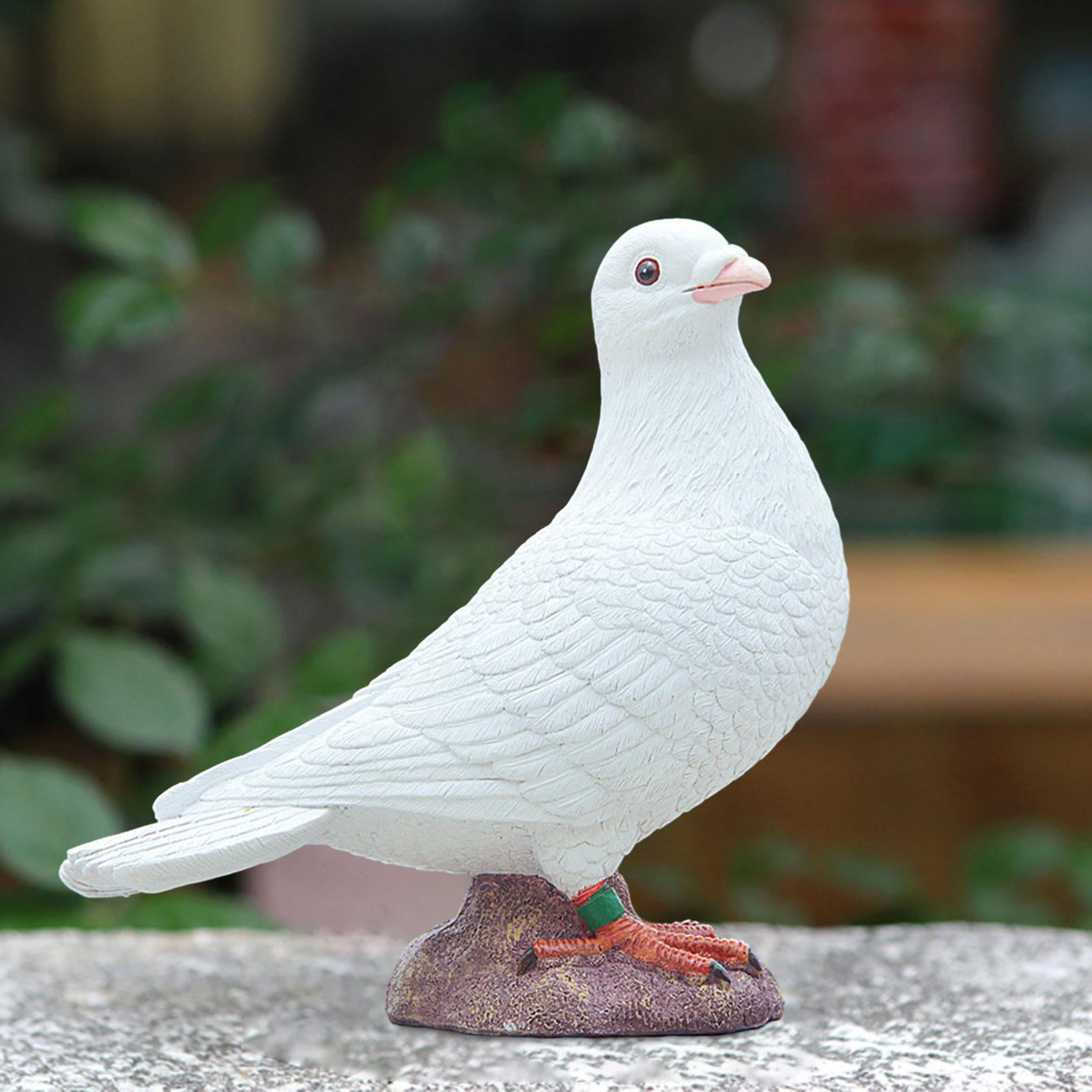 ピジョン 置物 ホワイト kesoto White Pigeon Figurine, Resin