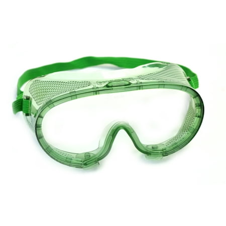 Eisco Labs Basic Green Safety Goggles - Vented with adjustable Elastic