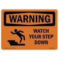 thumbnail image 1 of SignMission OS-WS-A-1218-L-12941 12 x 18 in. OSHA Warning Sign - Watch Your Step Down with Symbol, 1 of 1