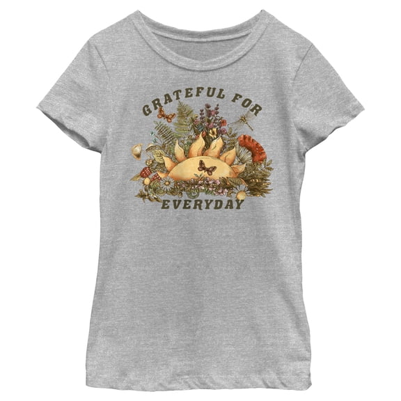 Girl's Lost Gods Grateful for Everyday  Graphic Tee Athletic Heather Large