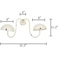 thumbnail image 4 of Owlgift Modern Metal Wall Mounted Entryway Retail Hat Rack/Wig Display Stand w/ 2 Circular Hat Hooks, White, 4 of 4