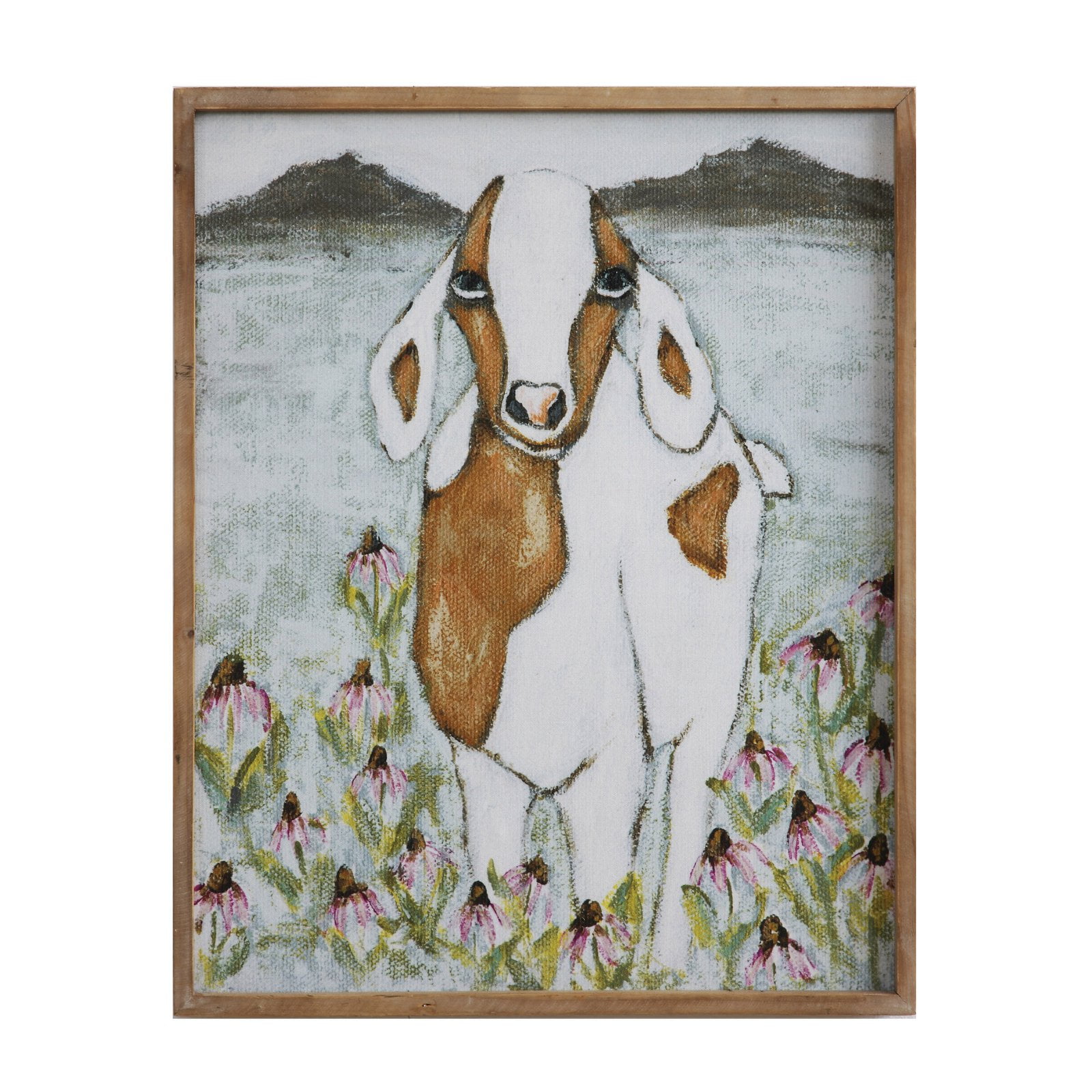 3R Studio Wall Art Wood Framed Goat