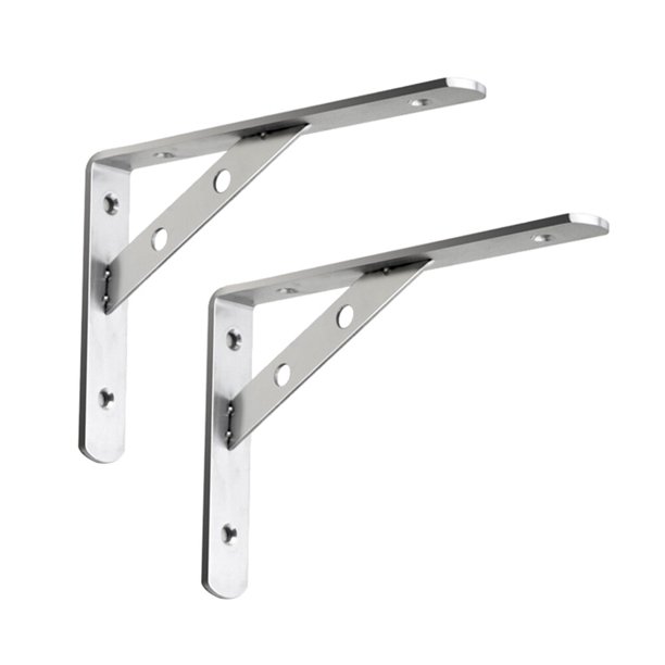 Soporte de estante de pared industrial duradero 2 piezas Soporte de acero inoxidable Soporte triangular con 4 tornillos (3x200mm)