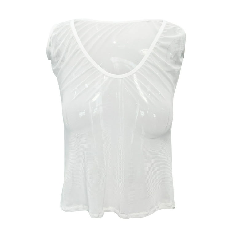 Buy Women White Lurex Sheer Shirt Online At Best Price 