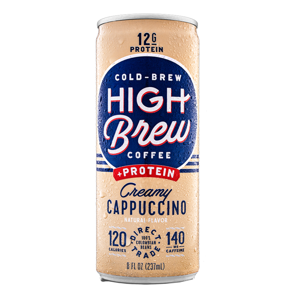High Brew ColdBrew Coffee, Creamy Cappuccino + Protein, 8 fl oz Can