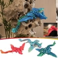thumbnail image 2 of Dragón Rungungde con alas: dragón arcoíris de cristal impreso en 3D con articulación completa, decoración para el hogar y la oficina, juguete de escritorio ejecutivo, juguete antiestrés para adultos, 2 of 7