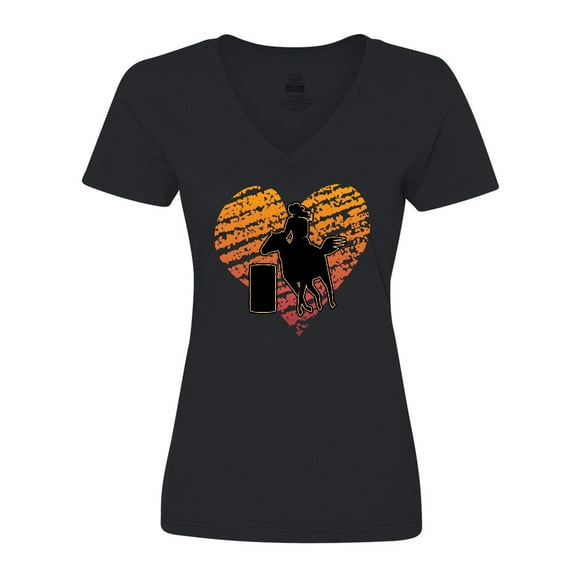 Inktastic Barrel Racing Rodeo Cowgirl Women's V-Neck T-Shirt