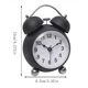 thumbnail image 2 of Reloj despertador analógico redondo negro for dormitorio, sala de estar, sala de estudio, dormitorio escolar, escritorio, despertador con pilas, 2 of 7
