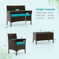 thumbnail image 4 of Costway 8 PCS Patio Furniture Set with Washable Cushions and Tempered Glass Coffee Table Turquoise, 4 of 8