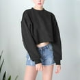 thumbnail image 2 of Women's Hoodless Sweatshirt Women Fashion Half Zipper Slim Top Round Neck Long Sleeve Loose Short Top for Casual Wear, 2 of 4