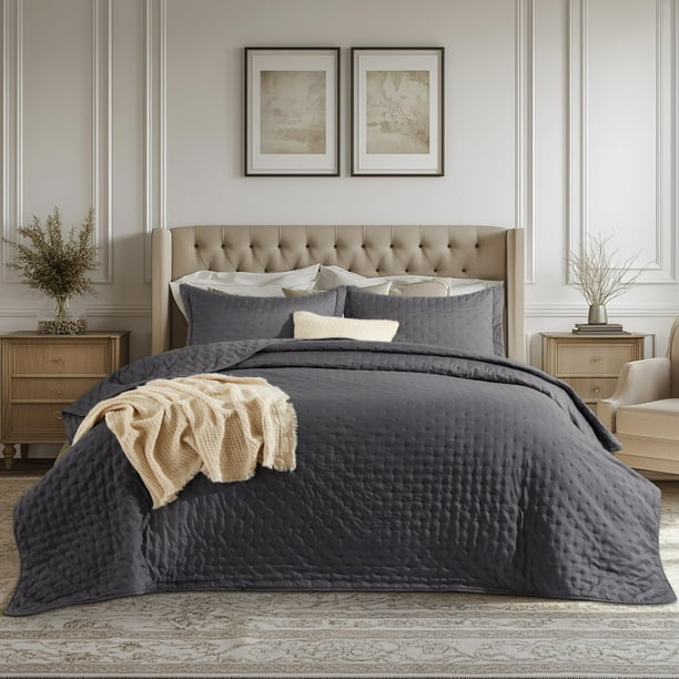Juego de edredón Bedsure King, ropa de cama ultrasuave con 2 fundas de almohada