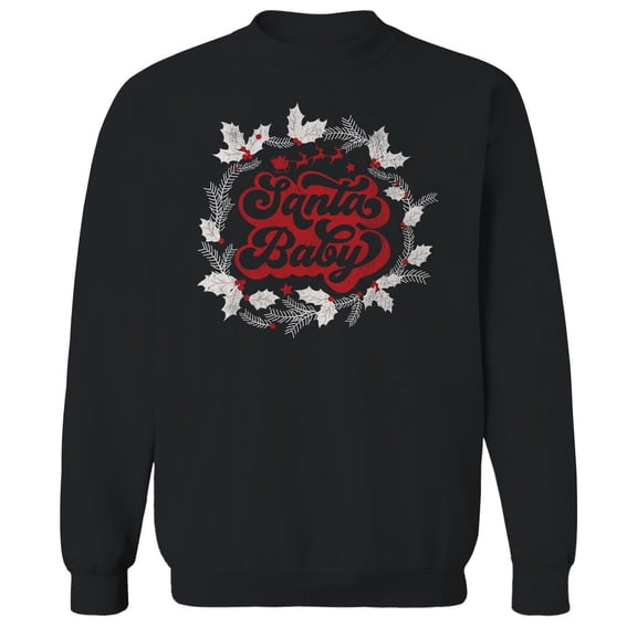 Haywood & Main Santa Baby Graphic Black Men's Cotton Pullover Sweatshirt