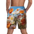 thumbnail image 4 of Uemuo Vibrant Field Of Blossoms Pattern Mens Swim Trunks Quick Dry Board Shorts with Mesh Lining, Stretch Beach Shorts Quick Dry No-Chafing Board Shorts-Small, 4 of 9