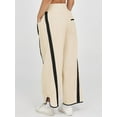 thumbnail image 6 of Women's Baggy Wide Leg Pants Casual Drawstring Elastic Waisted Contrast Color Workout Y2K Track Pants, 6 of 6