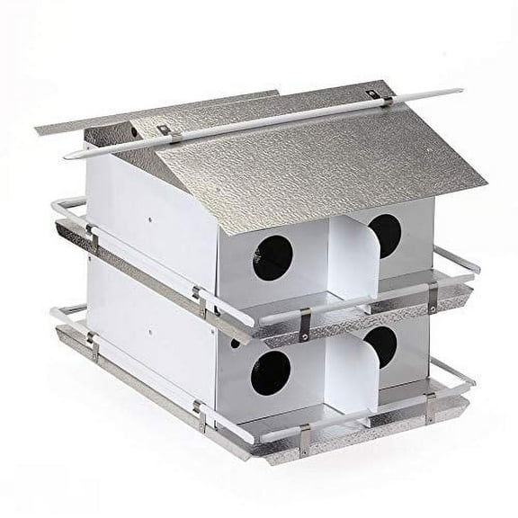 Birds Choice PMC8 Purple Martin Bird House Coates Round Entrance Holes, 2 Floor 8 Room - Unassembled