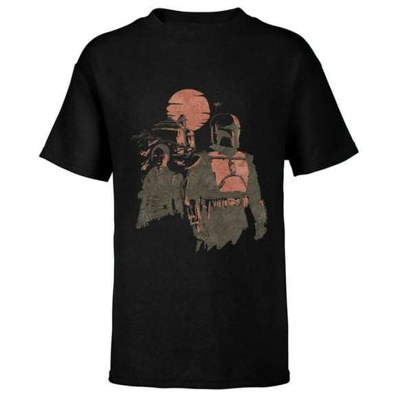 Star Wars The Book of Boba Fett and Fennec Shand - Short Sleeve T-Shirt for Kids – Customized-Black