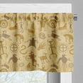 thumbnail image 3 of Ambesonne Kokopelli Valance Pack of 2, Cave Animal and Hunters, 42"X18", Pale Coffee Caramel, 3 of 5