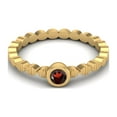 thumbnail image 2 of 925 Sterling Silver Gold Vermeil 3mm Round Garnet Stackable Women Valentines Day Gifts Ring, 2 of 4