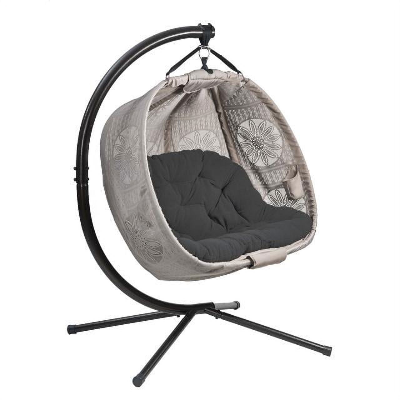 Flower House FHPC100-DCBLK Pumpkin Loveseat, Black/Sand Cover