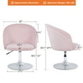 thumbnail image 4 of Furniliving Velvet Swivel Chair Upholstered Accent Chair Adjustable Mid-Backrest Leisure Chairs, Salmon Pink, 4 of 7
