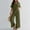 Army Green, variant on Women 2 Piece Outfits Summer Casual Short Sleeve V Neck Crop Top Wide Leg Pants Matching Set With Pocket Women Holiday Outfits Pant Suits for Women Dressy Wedding Guest plus Size Pant Suit Women