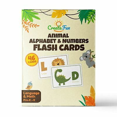 Animal 123 And Abc Flash Cards For Babies Toddlers Pre K And Kindergarten Children Complete Alphabet In Uppercase And Lowercase With Numbers For Toddler Learning 46 Extra Thick Flashcards Walmart Com