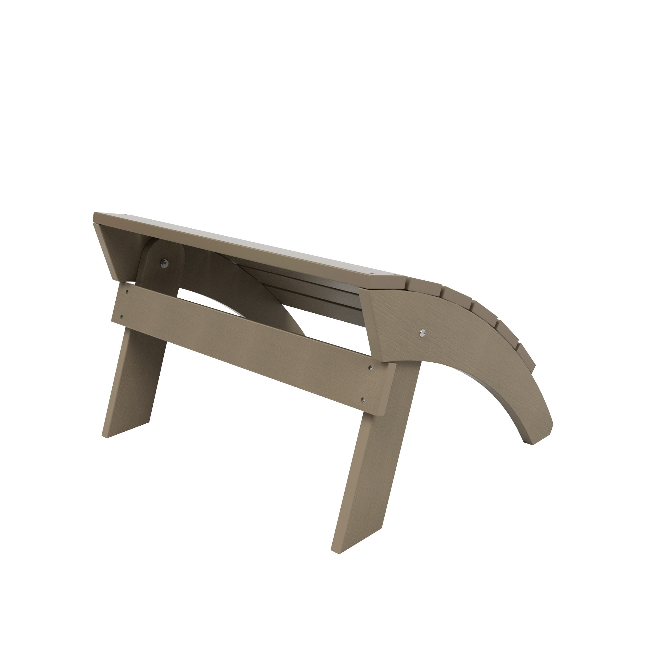 Outdoor Adirondack Chair Folding Ottoman, Taupe