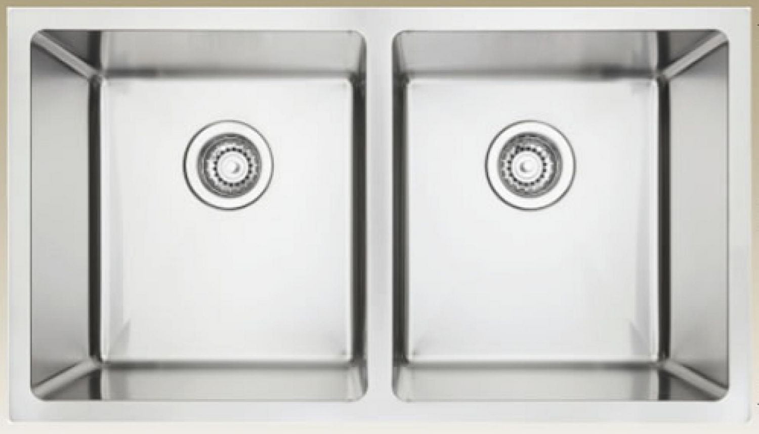 American Imaginations 32 pouces. Évier de cuisine en acier inoxydable approuvé par W CSA avec 2 cuves et calibre 18